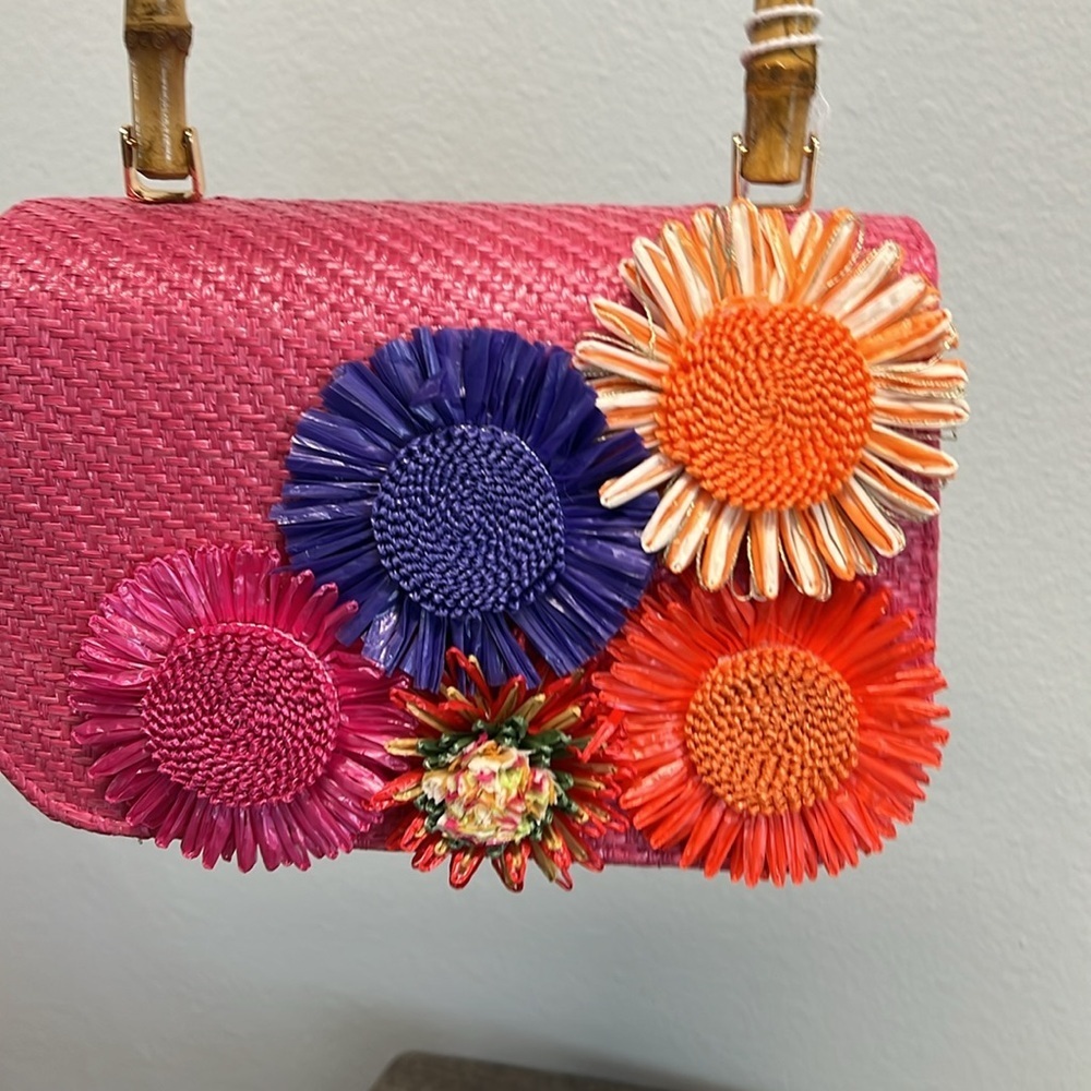 Haute Hippie | Pink Mini Bag w/ Bamboo Handle & Crossbody Chain - Picture 15 of 15